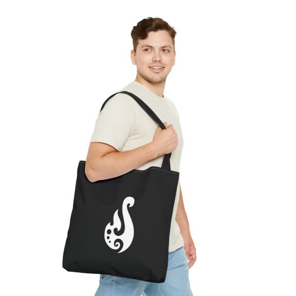 Maori Fish Hook - Black Tote Bag - Image 6