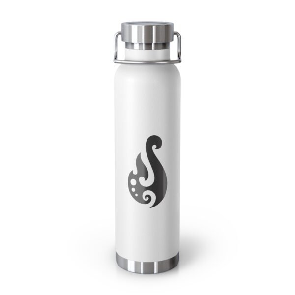 Maori Fish Hook - White Eco-Friendly Copper Vacuum Insulated Bottle - 22oz
