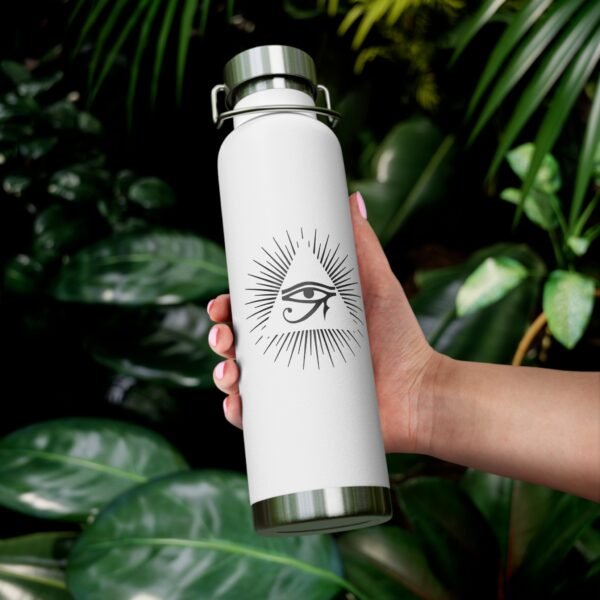 Eye of Horus - White Eco-Friendly Copper Vacuum Insulated Bottle - 22oz - Image 3