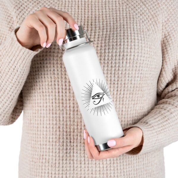 Eye of Horus - White Eco-Friendly Copper Vacuum Insulated Bottle - 22oz - Image 2
