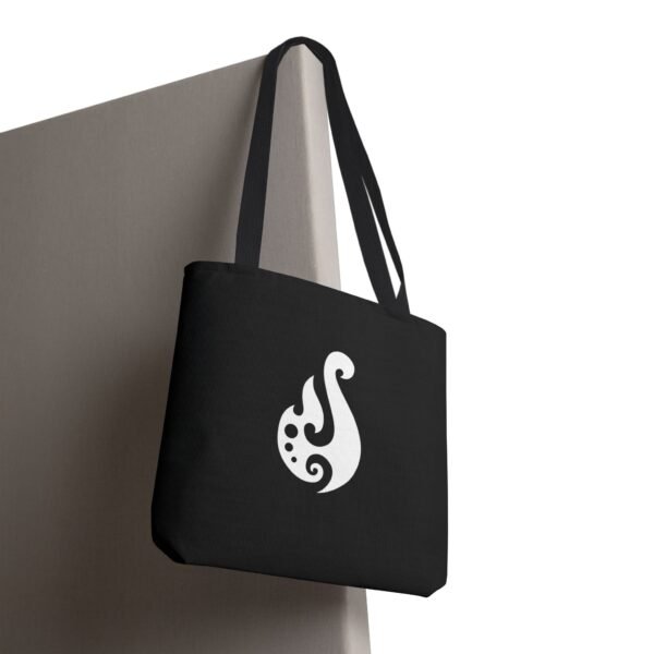 Maori Fish Hook - Black Tote Bag - Image 4